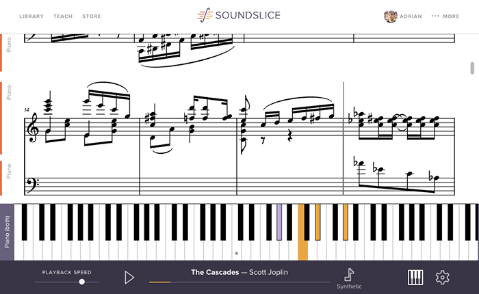 Screenshot of keyboard display