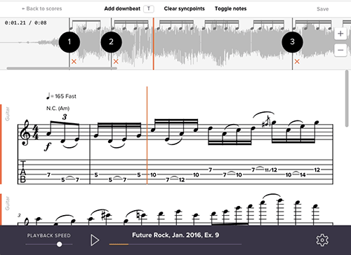 Screenshot of syncpoint editor