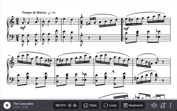 Animation of clips being chosen